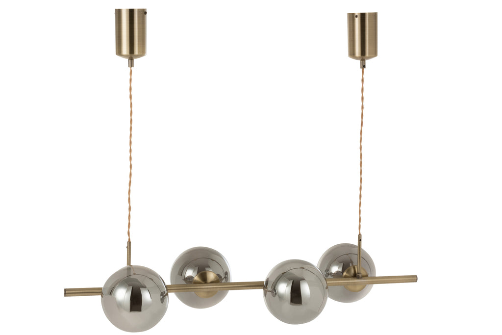 HANGENDE LAMP MET 4 LAMPEN IN GOUD