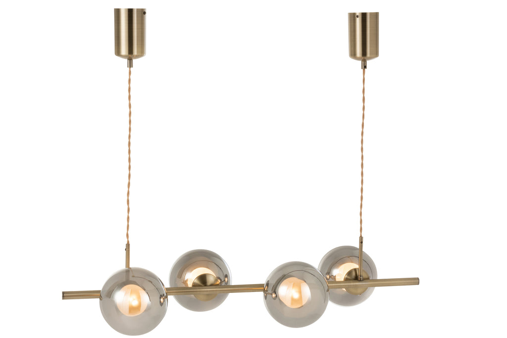 HANGENDE LAMP MET 4 LAMPEN IN GOUD