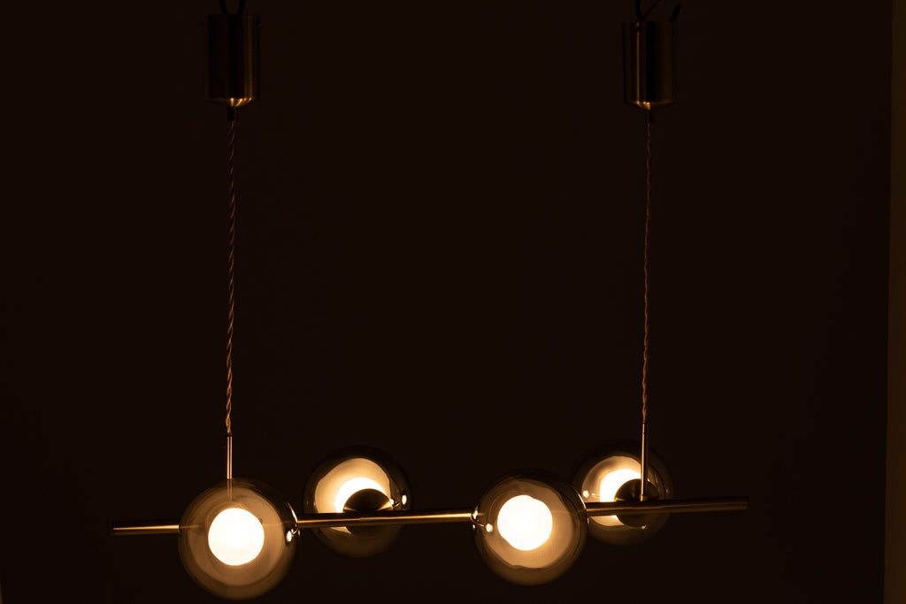 HANGENDE LAMP MET 4 LAMPEN IN GOUD