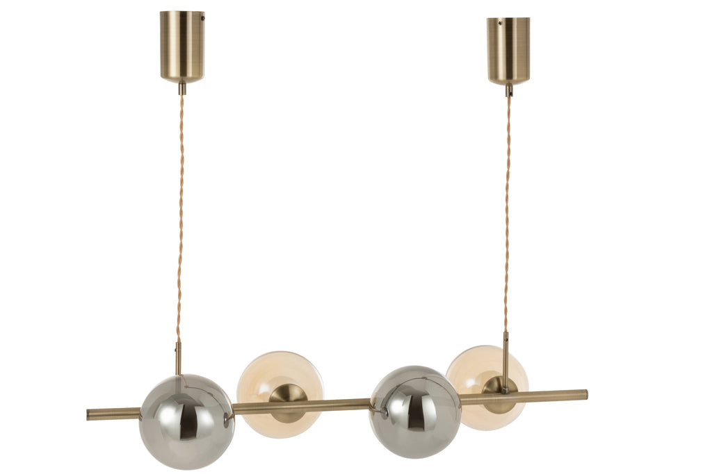 HANGENDE LAMP MET 4 LAMPEN IN GOUD