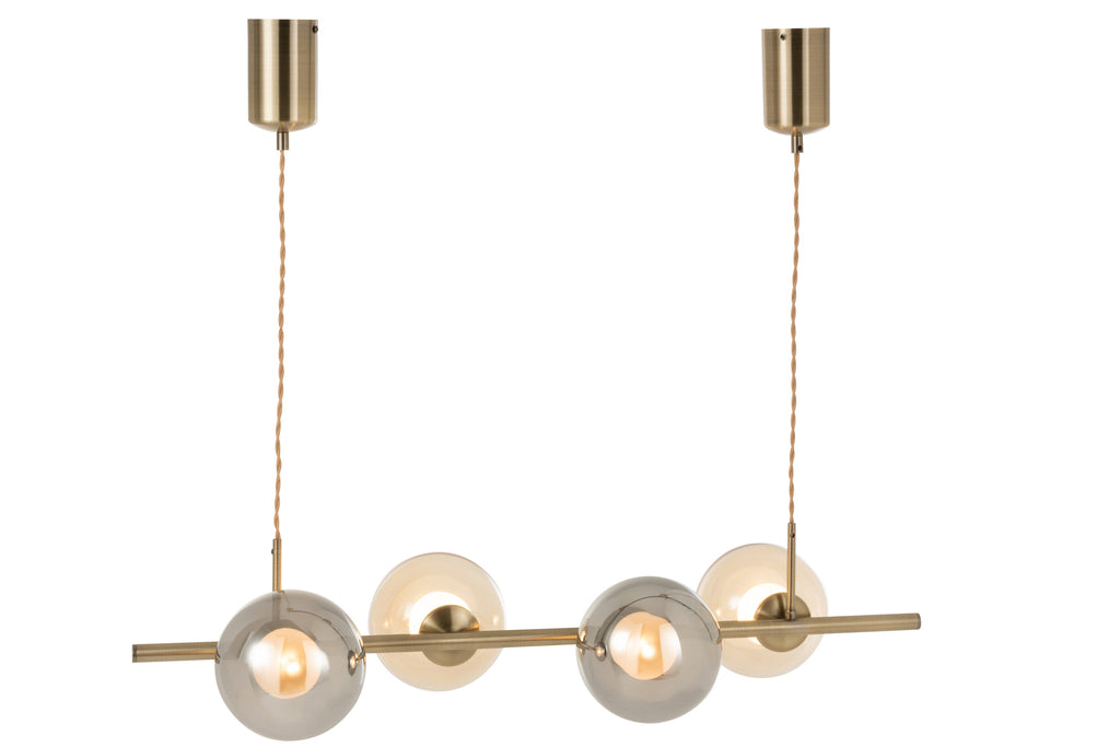 HANGENDE LAMP MET 4 LAMPEN IN GOUD
