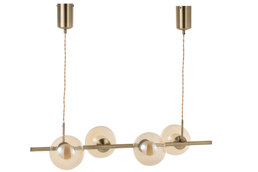 HANGENDE LAMP MET 4 LAMPEN IN GOUD