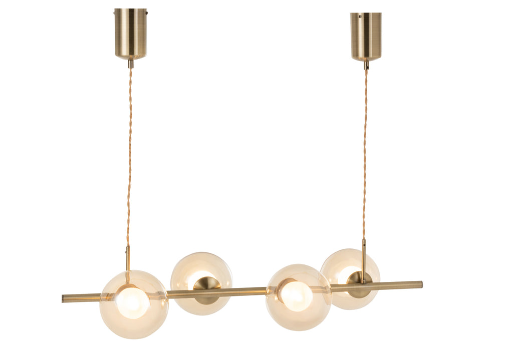 HANGENDE LAMP MET 4 LAMPEN IN GOUD