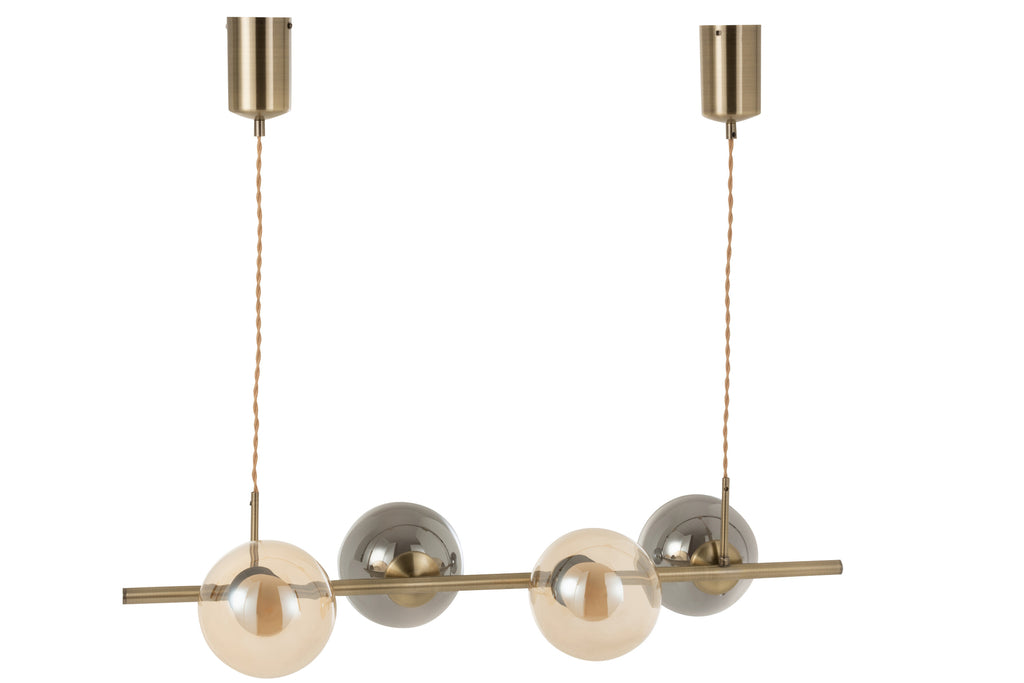 HANGENDE LAMP MET 4 LAMPEN IN GOUD