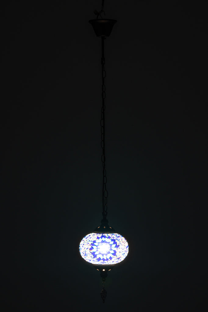 Hanglamp Mozaïek Glas/Metaal Blauw Klein