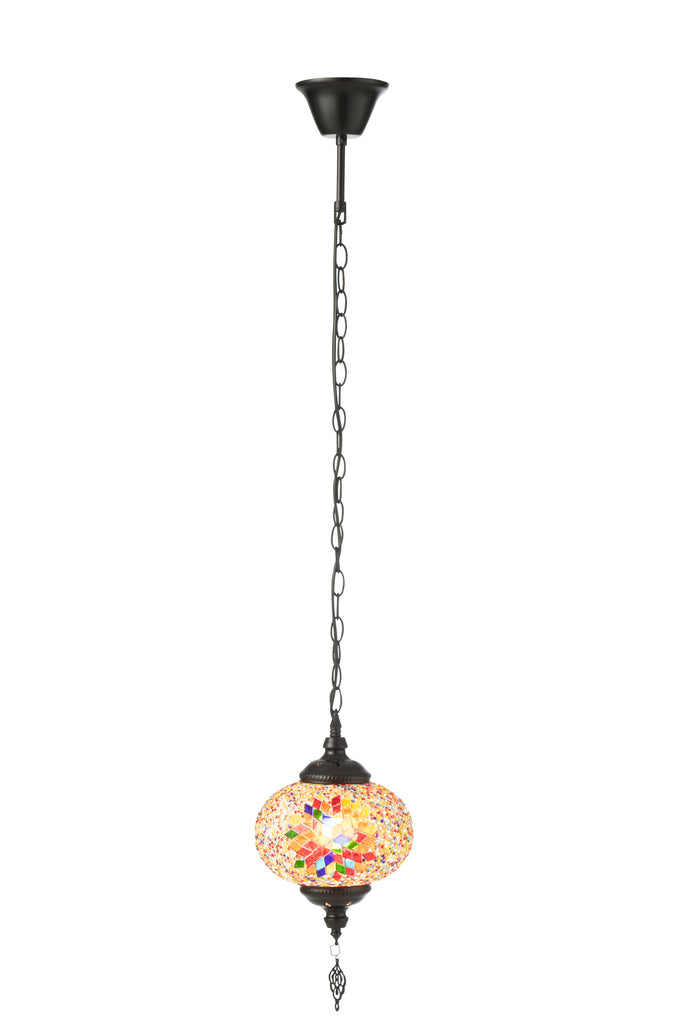 Hanglamp Mozaïek Glas/Metaal Oranje Klein