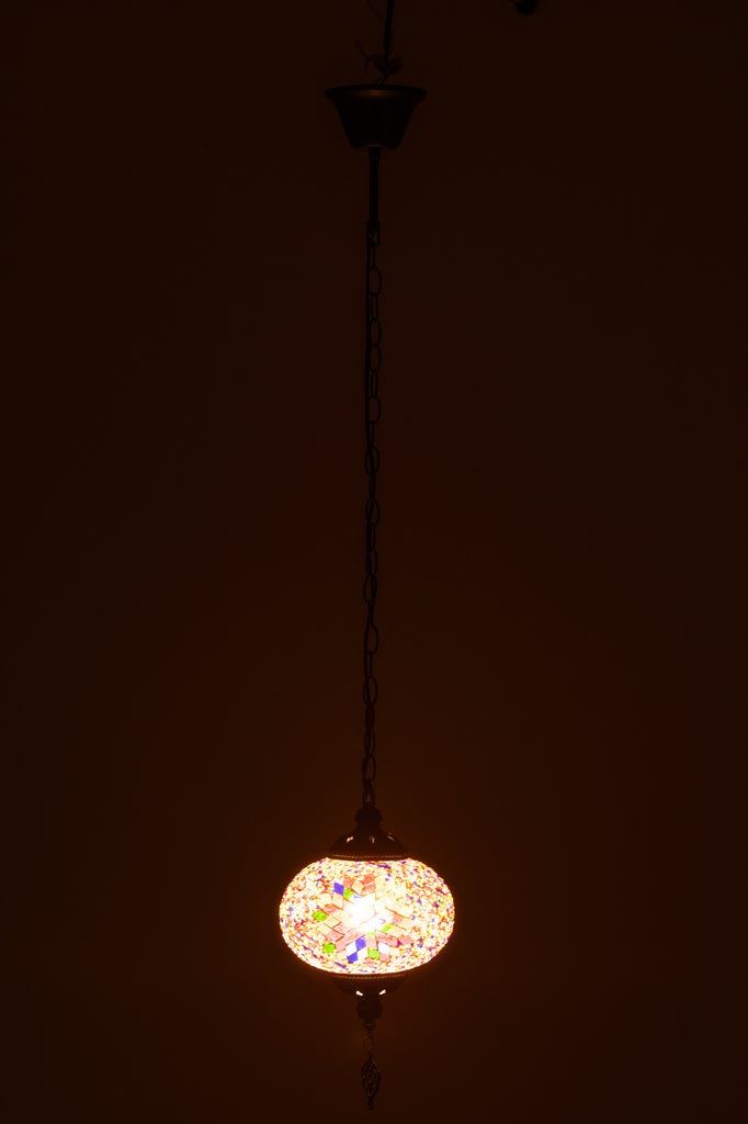 Hanglamp Mozaïek Glas/Metaal Oranje Klein