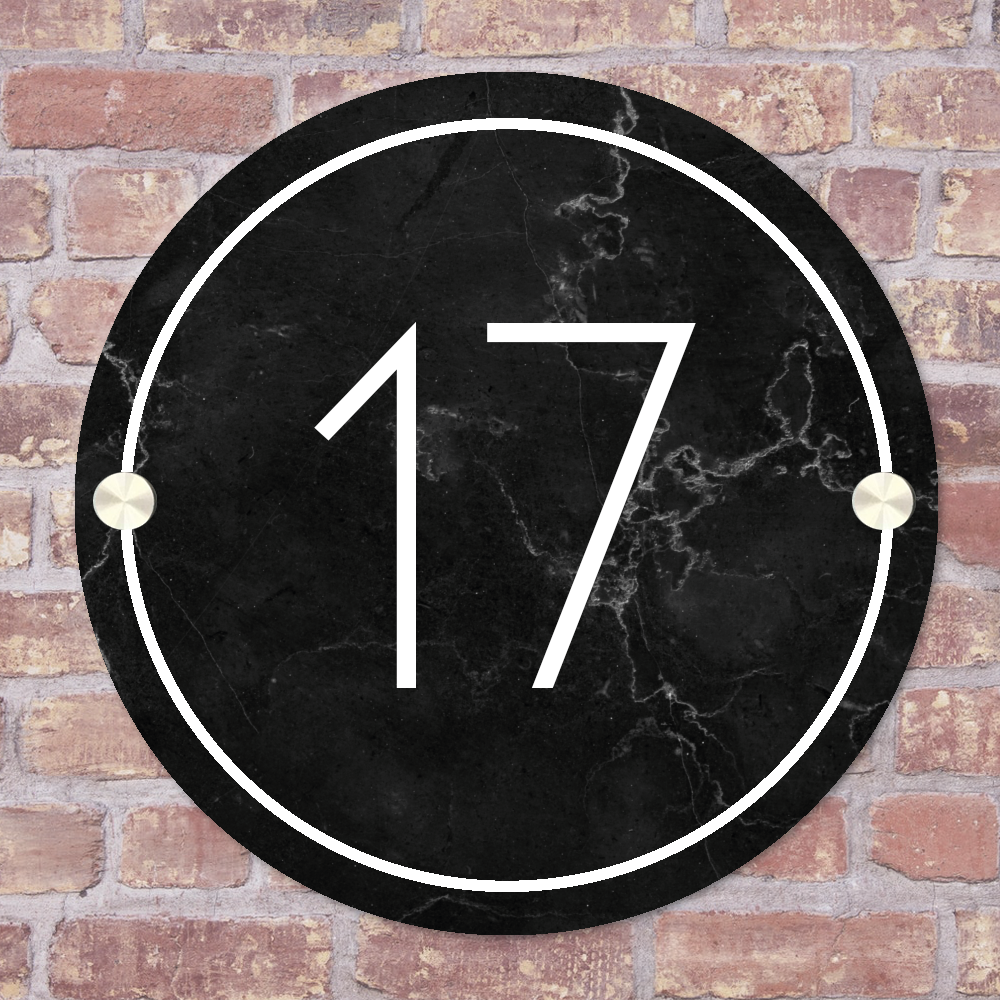 Label2X Naambordje rond Naambordje voordeur huisnummer woonaccessoires homedecoratie