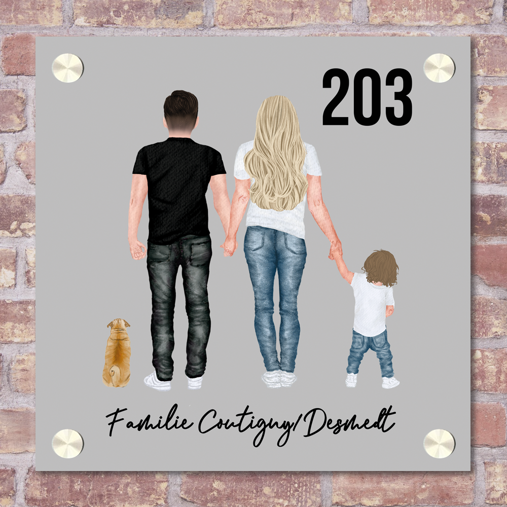 Label2X Naambordje vierkant Naambordje familie vierkant woonaccessoires homedecoratie