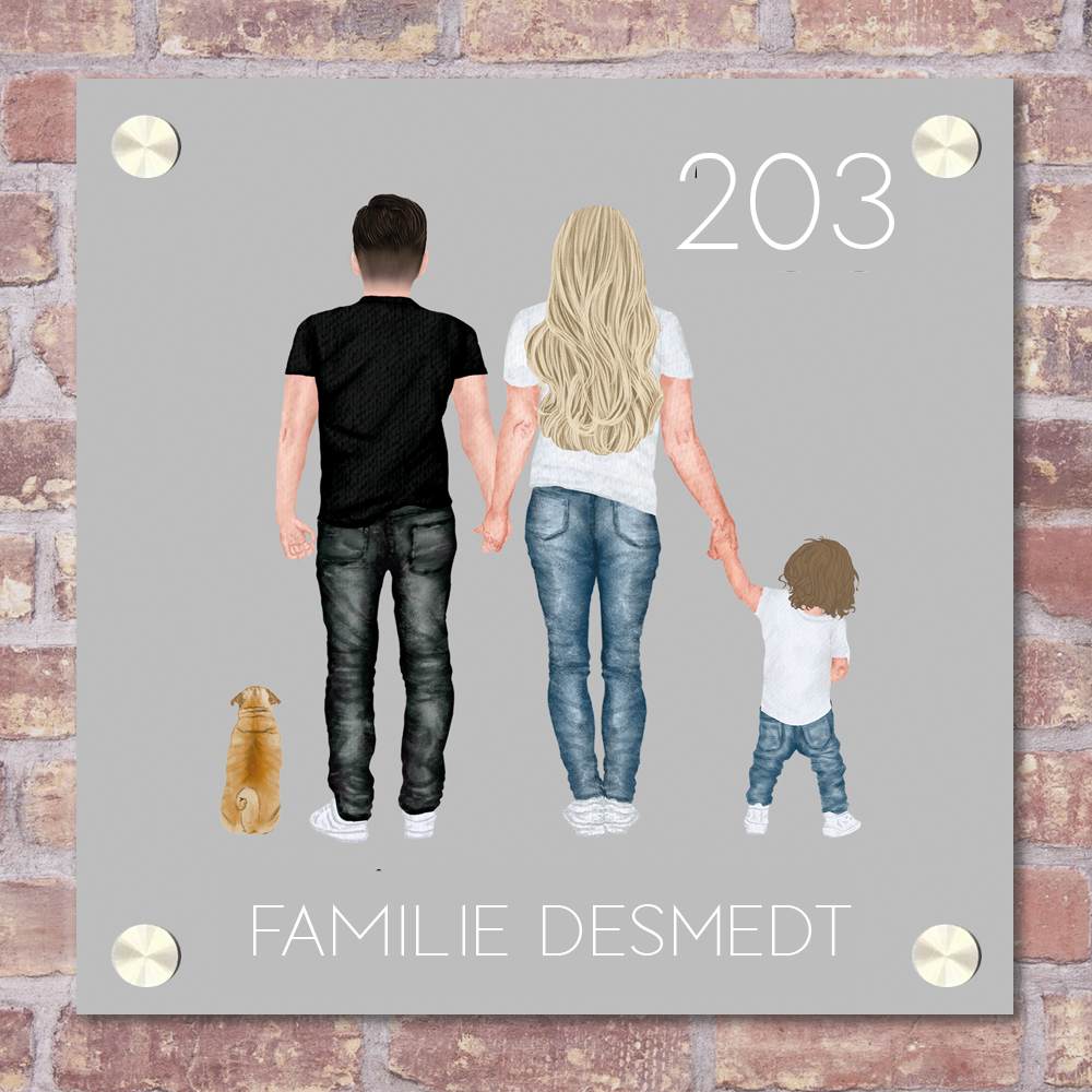 Label2X Naambordje vierkant Naambordje familie vierkant strak woonaccessoires homedecoratie
