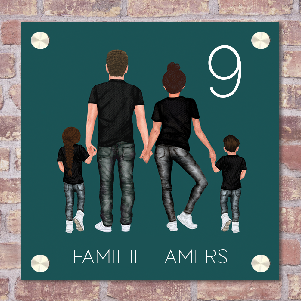 Label2X Naambordje vierkant Naambordje familie vierkant strak woonaccessoires homedecoratie