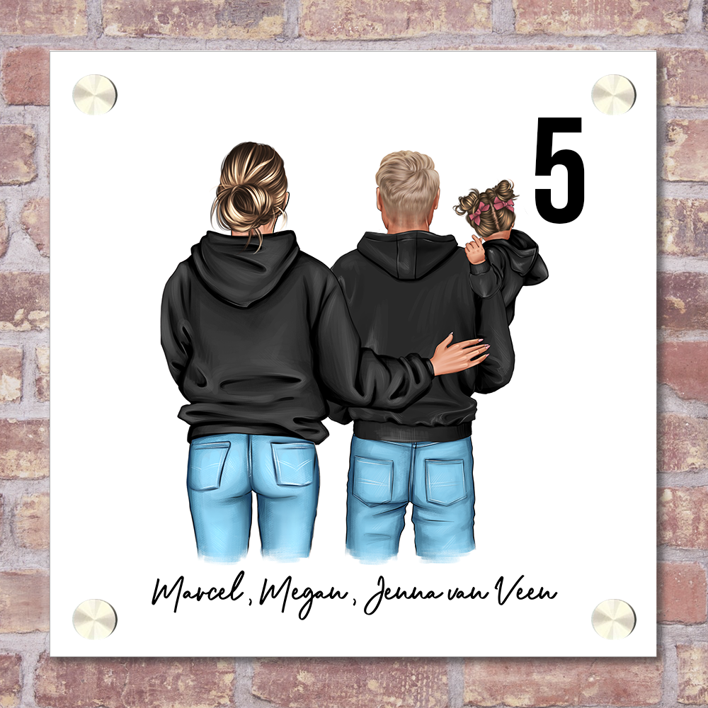 Label2X Naambordje vierkant Naambordje voordeur vierkant familie modern woonaccessoires homedecoratie