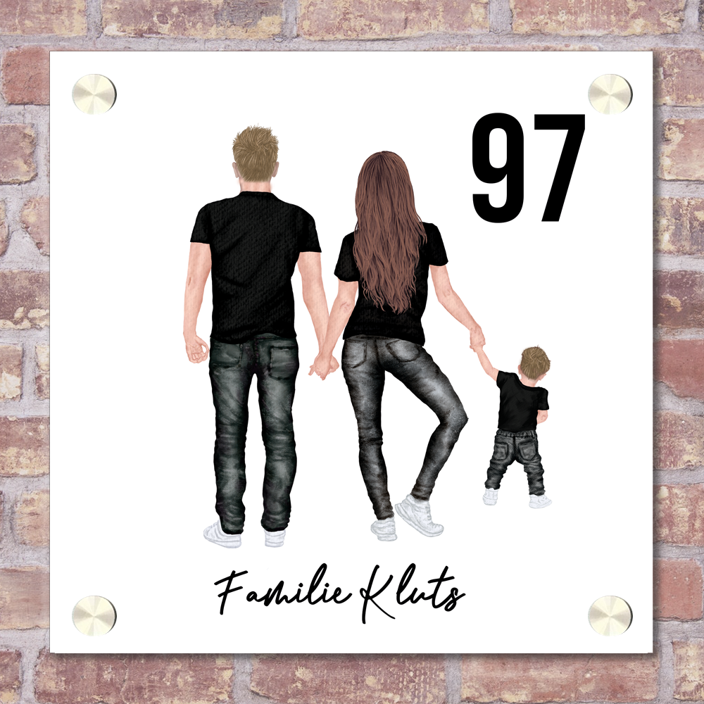 Label2X Naambordje vierkant Naambordje familie woonaccessoires homedecoratie