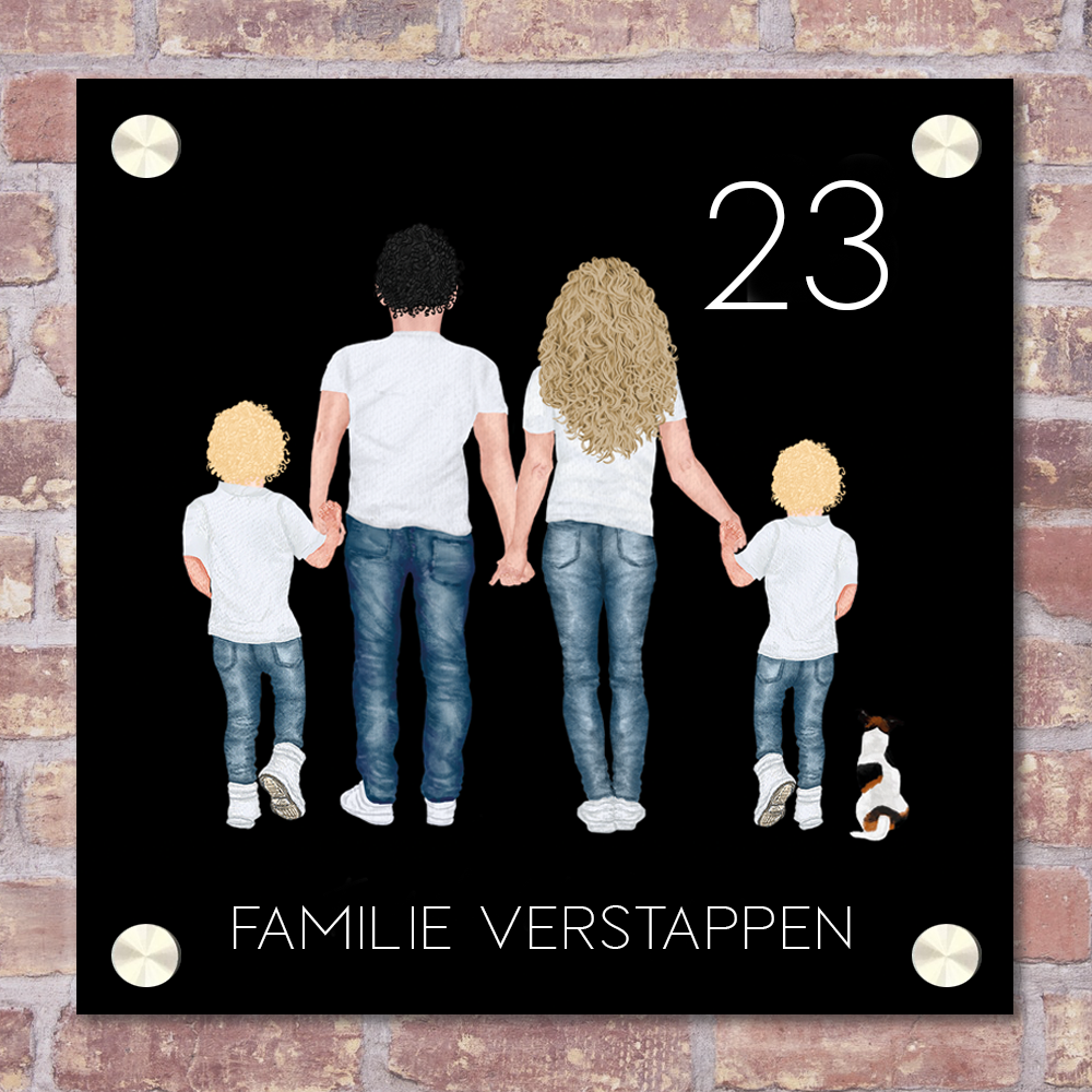 Label2X Naambordje vierkant Naambordje familie vierkant strak woonaccessoires homedecoratie