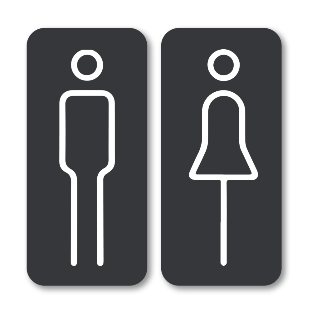 Label2X deurbordje bedrijf Deurbordje bedrijf toiletten afgeronde hoeken woonaccessoires homedecoratie