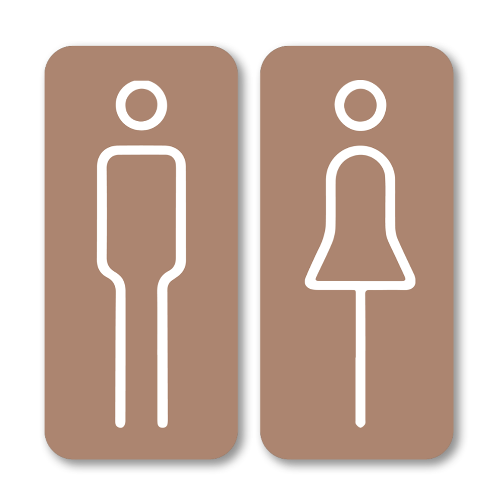 Label2X deurbordje bedrijf Deurbordje bedrijf toiletten afgeronde hoeken woonaccessoires homedecoratie