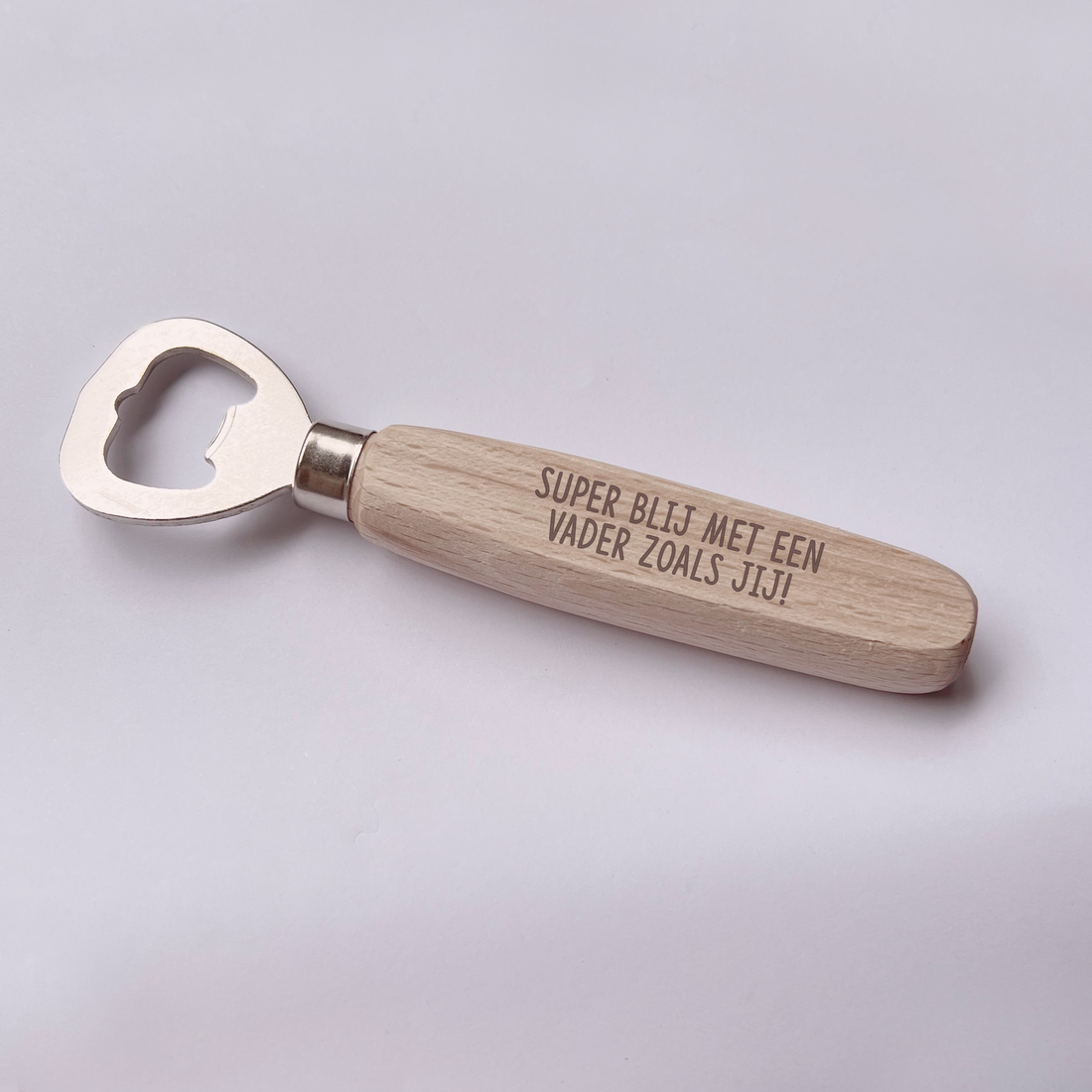 Label2X Hout Flesopener super blij met een vader zoals jij! woonaccessoires homedecoratie