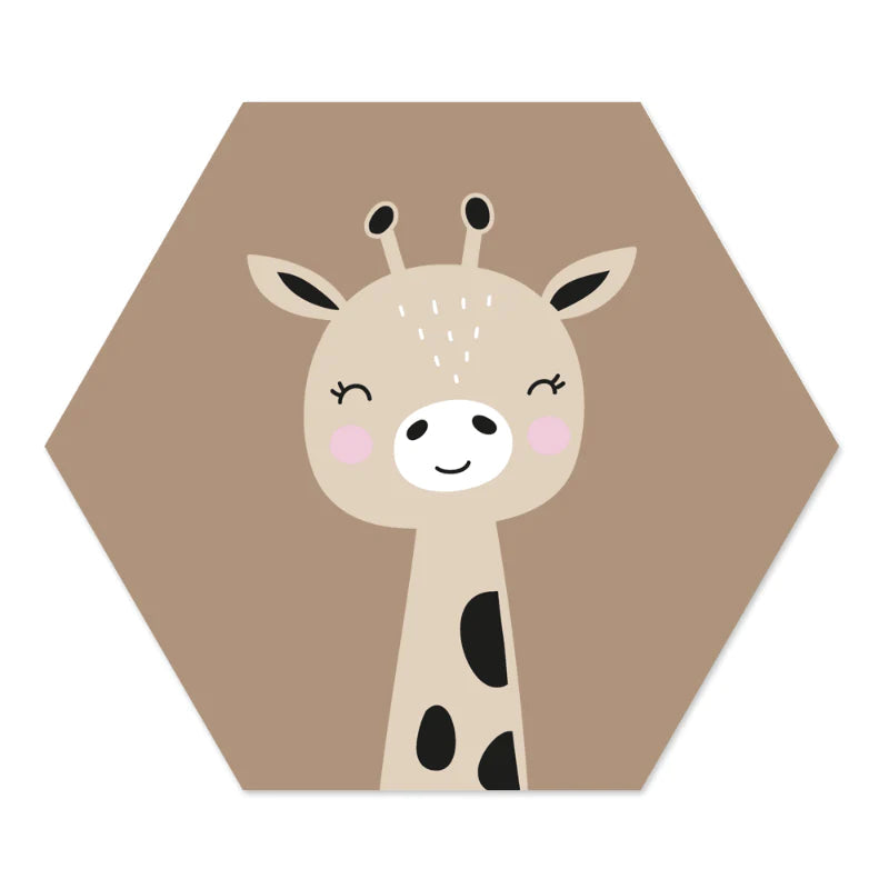Label2X Hexagon giraffe woonaccessoires homedecoratie