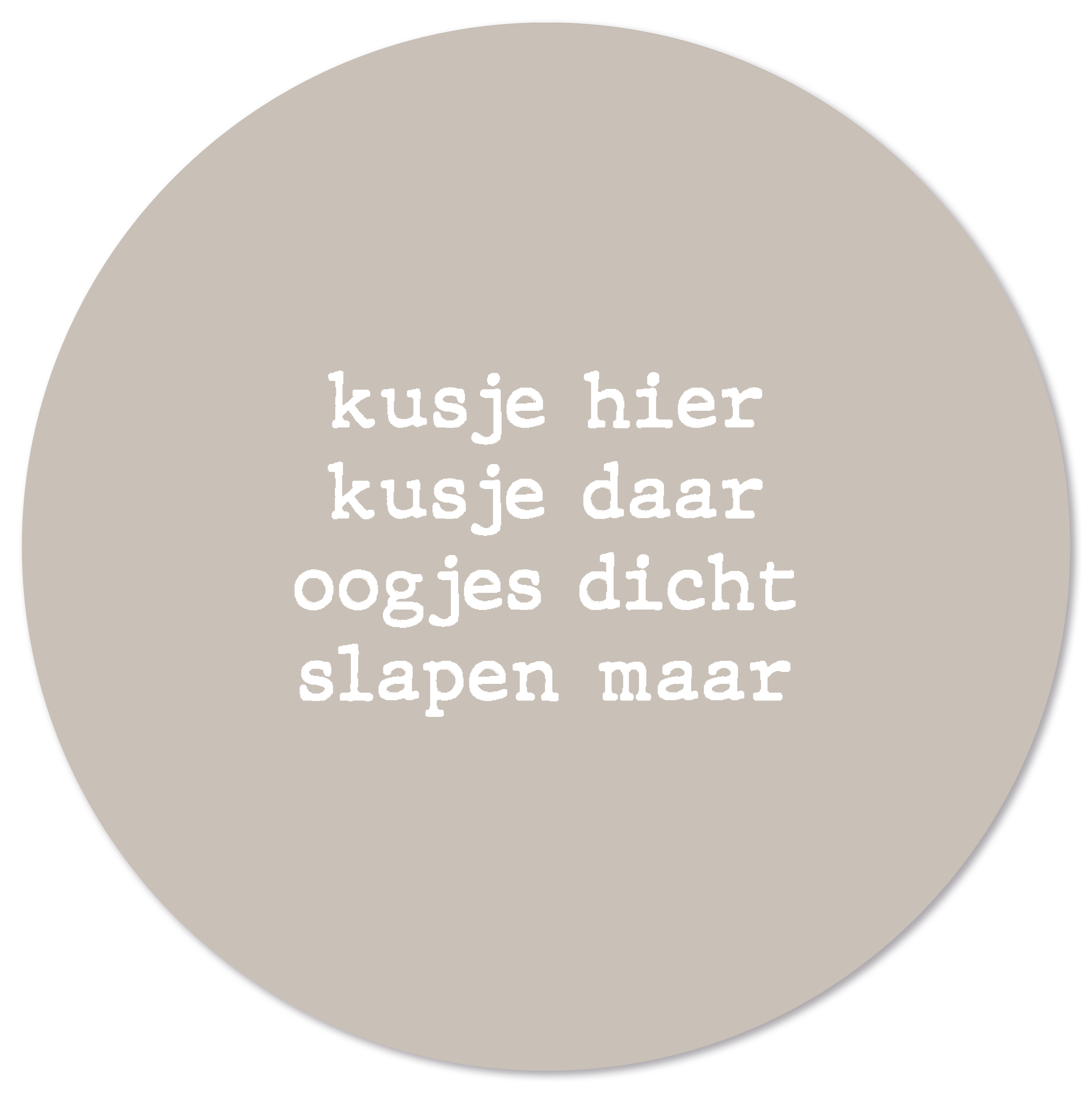 Label2X Kusje hier beige Forex 30 cm beschadigd woonaccessoires homedecoratie