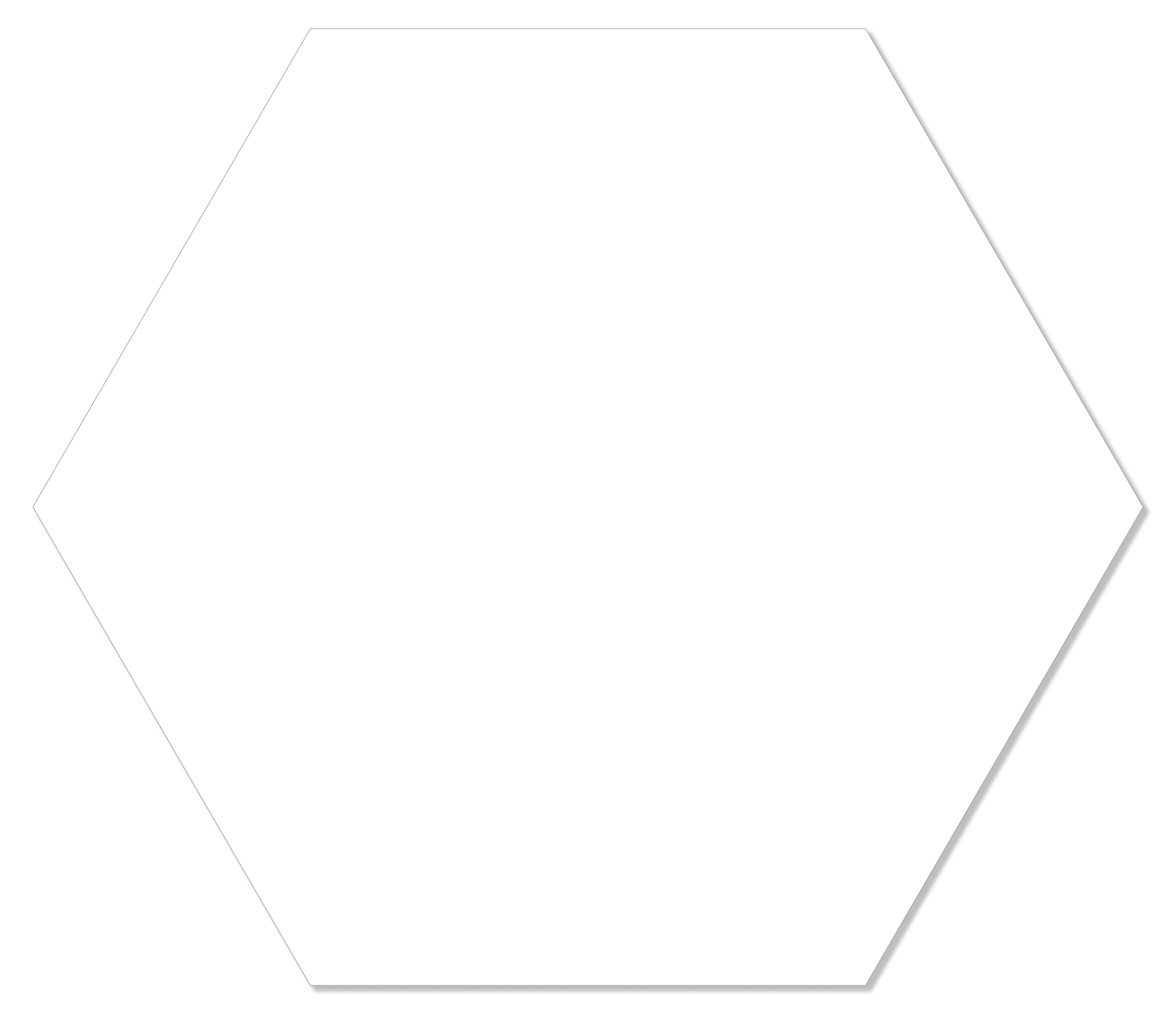 Label2X Muurhexagon Muurhexagon effen wit