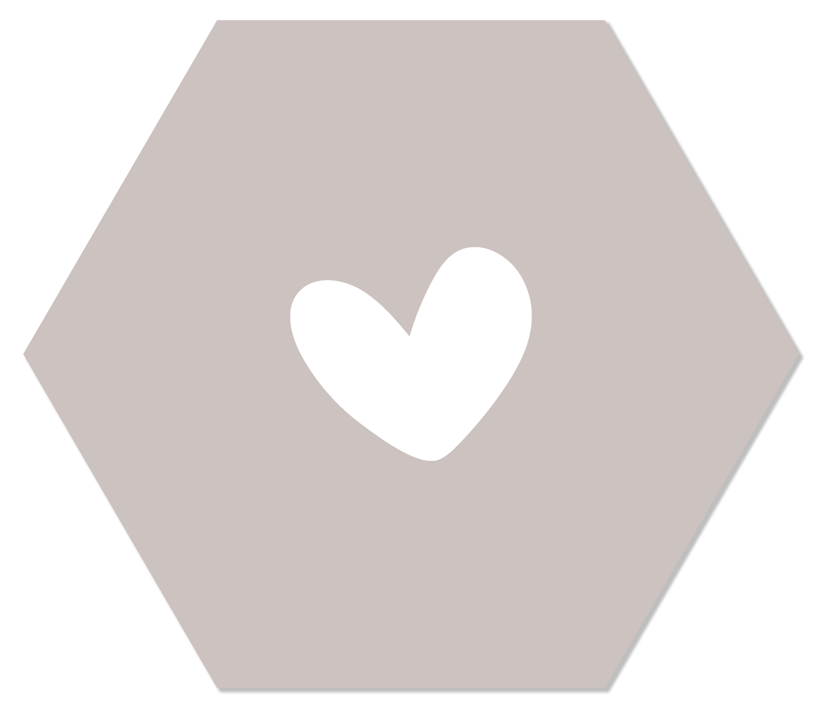 Label2X Muurhexagon Muurhexagon hart stone