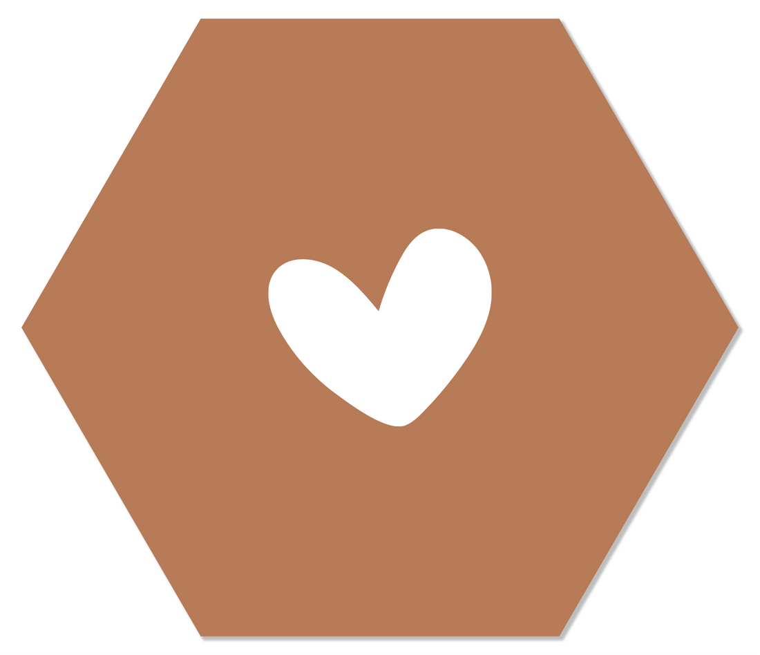 Label2X Muurhexagon Muurhexagon hart terra