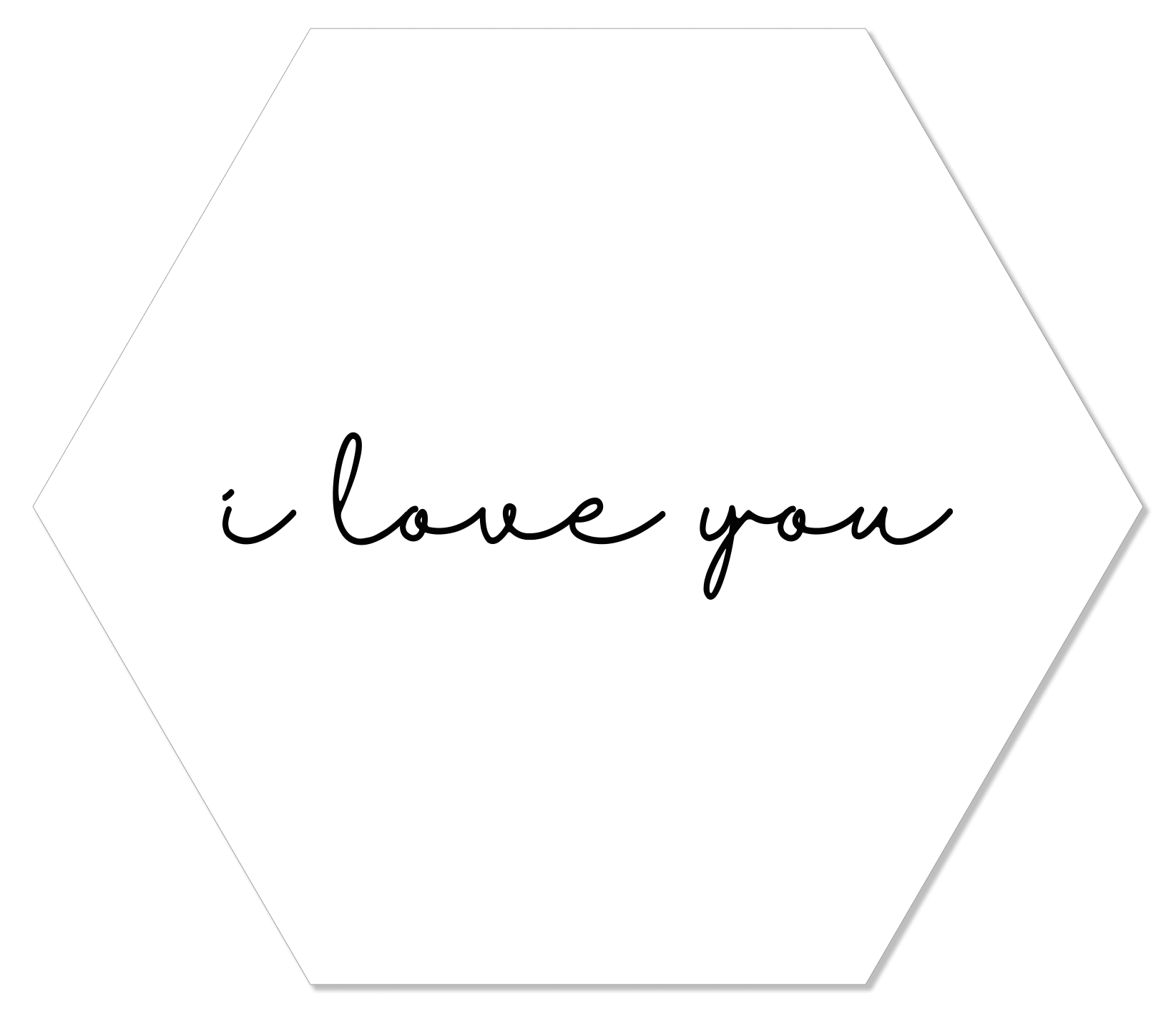 Label2X Muurhexagon Muurhexagon i love you wit