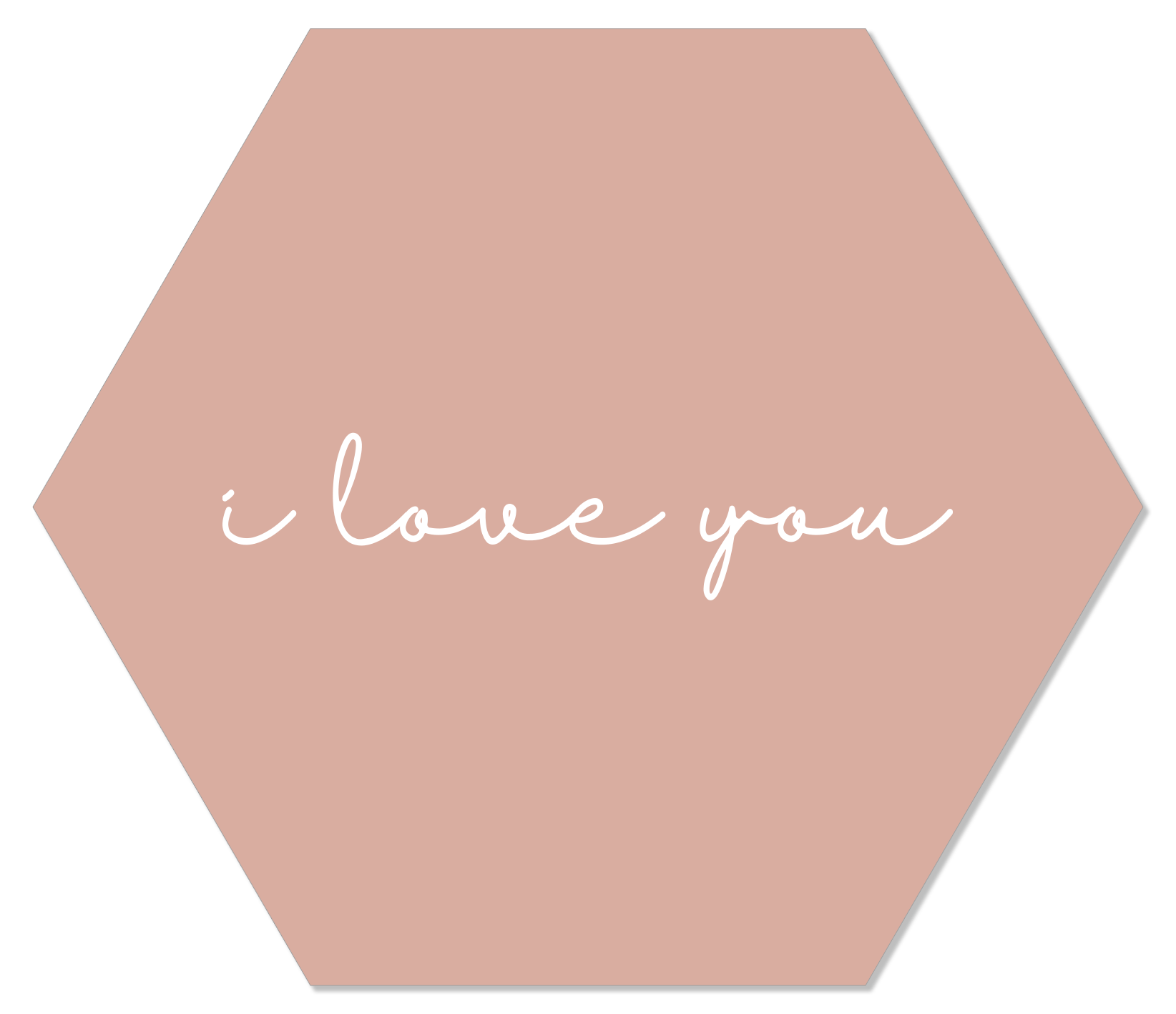 Label2X Muurhexagon Muurhexagon i love you zalm