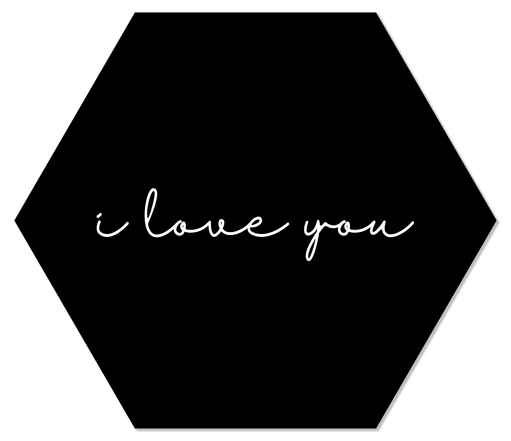 Label2X Muurhexagon Muurhexagon i love you zwart