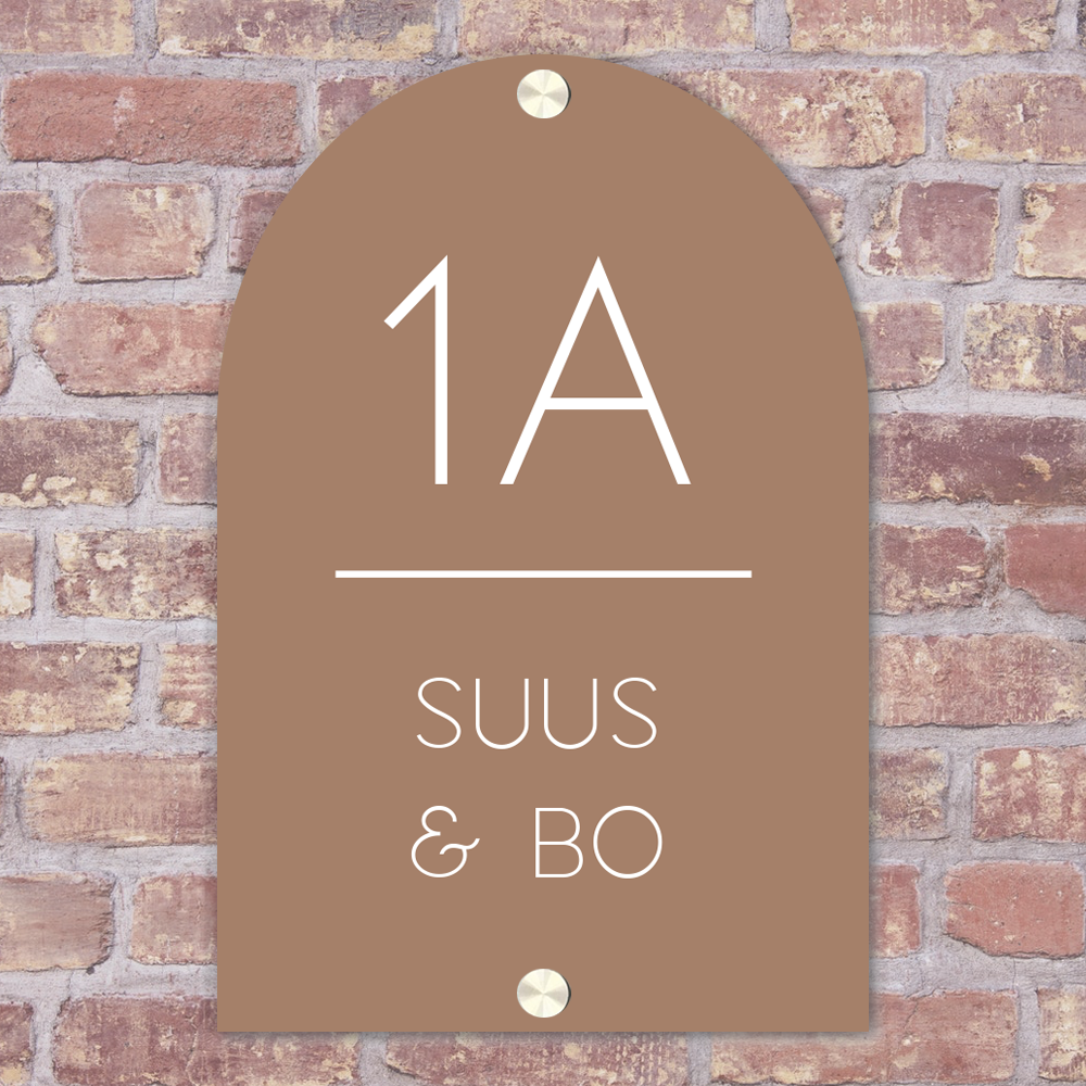 Label2X Naambordje arch Naambordje arch cappuccino woonaccessoires homedecoratie