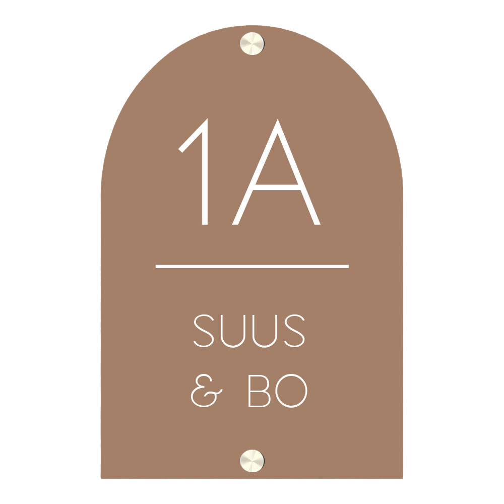 Label2X Naambordje arch Naambordje arch cappuccino woonaccessoires homedecoratie