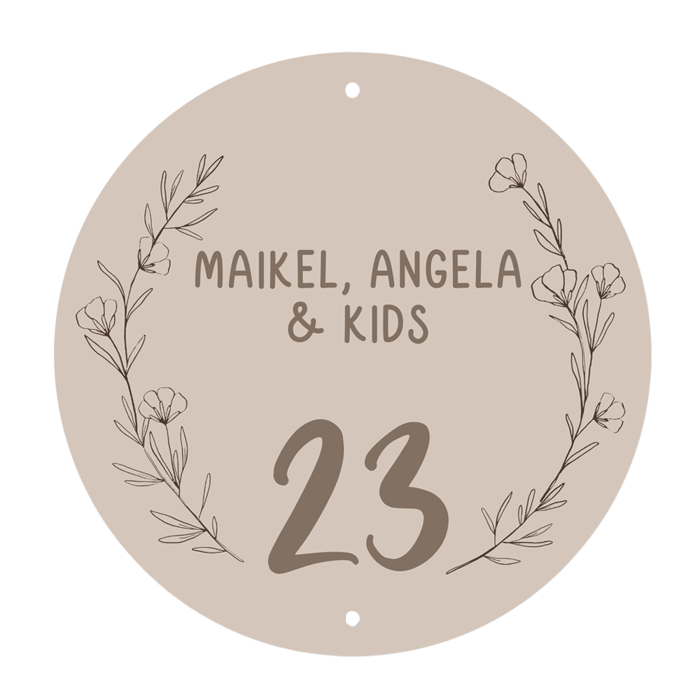 Label2X Naambordje rond Naambordje rond nature 6090338672653 NBR-007 woonaccessoires homedecoratie