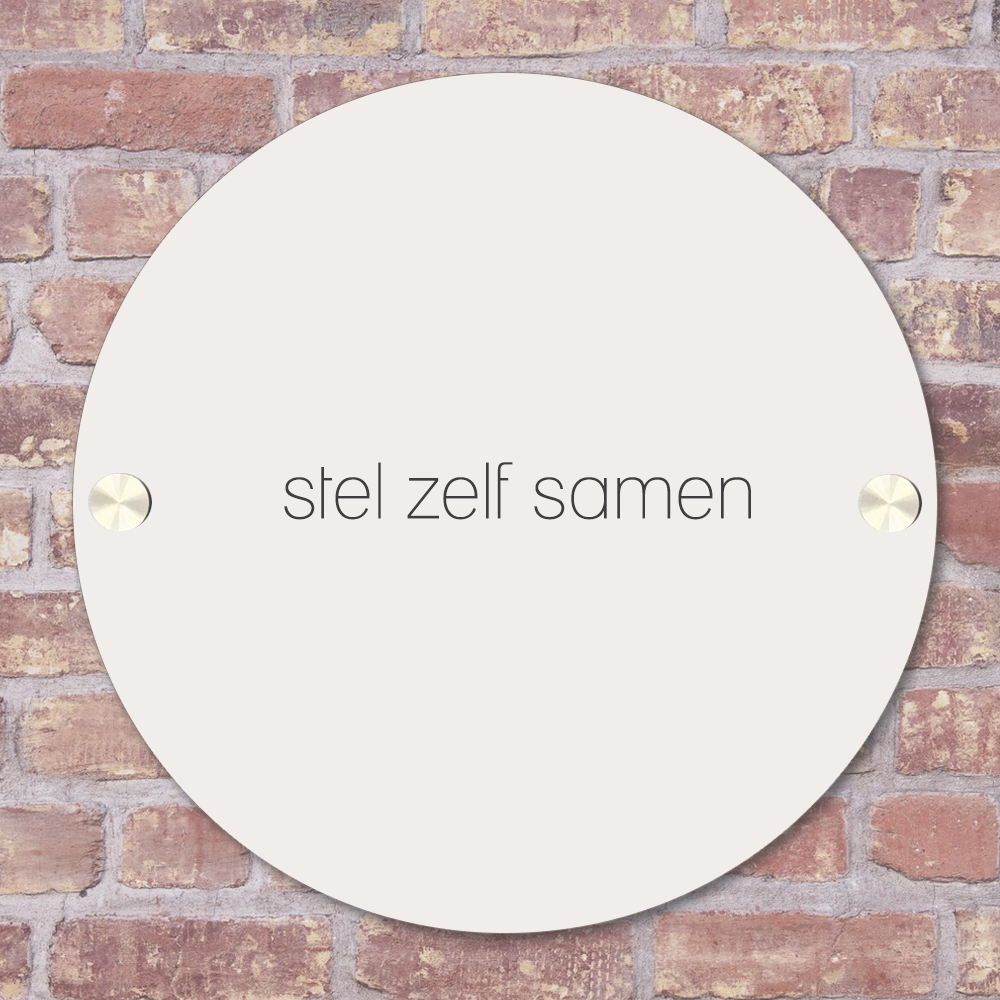 Label2X Naambordje rond Naambordje voordeur compleet zelf samenstellen woonaccessoires homedecoratie