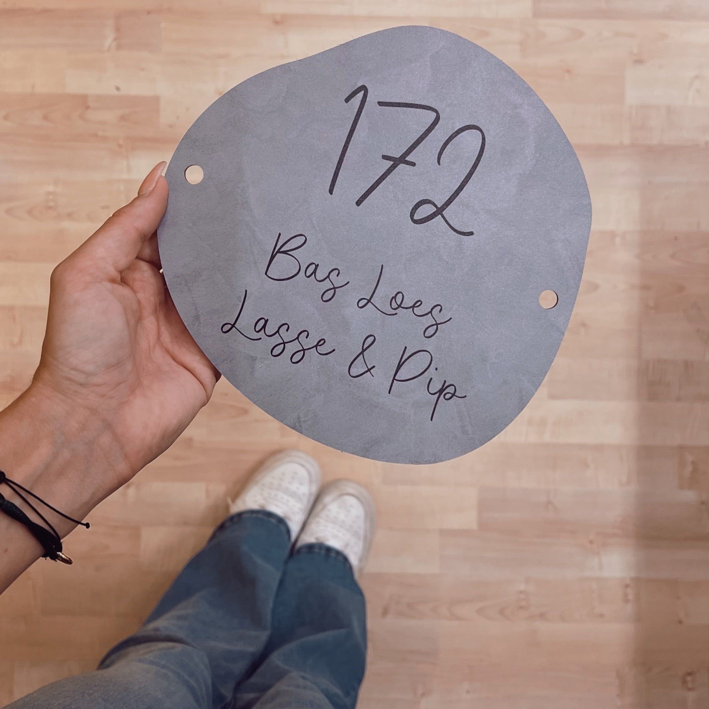 Label2X Naambordje organisch Naambordje voordeur drop kalk woonaccessoires homedecoratie