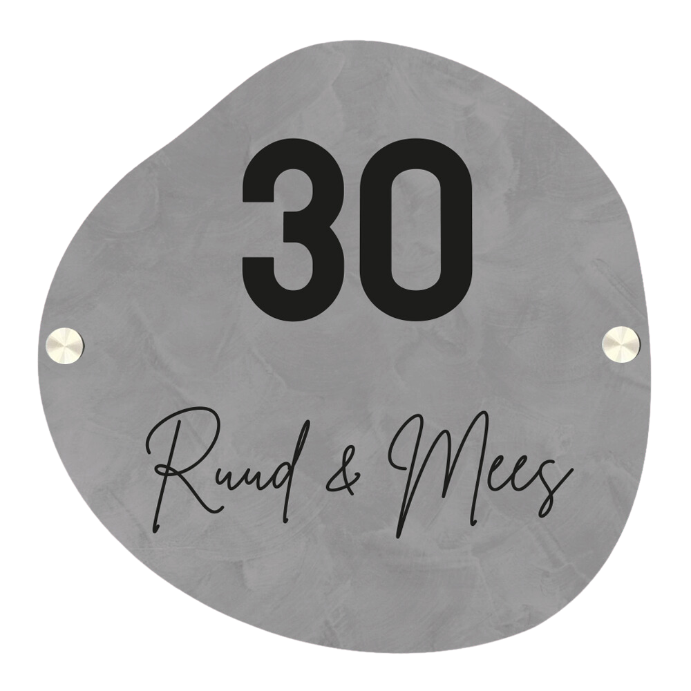 Label2X Naambordje organisch Naambordje voordeur drop kalk woonaccessoires homedecoratie