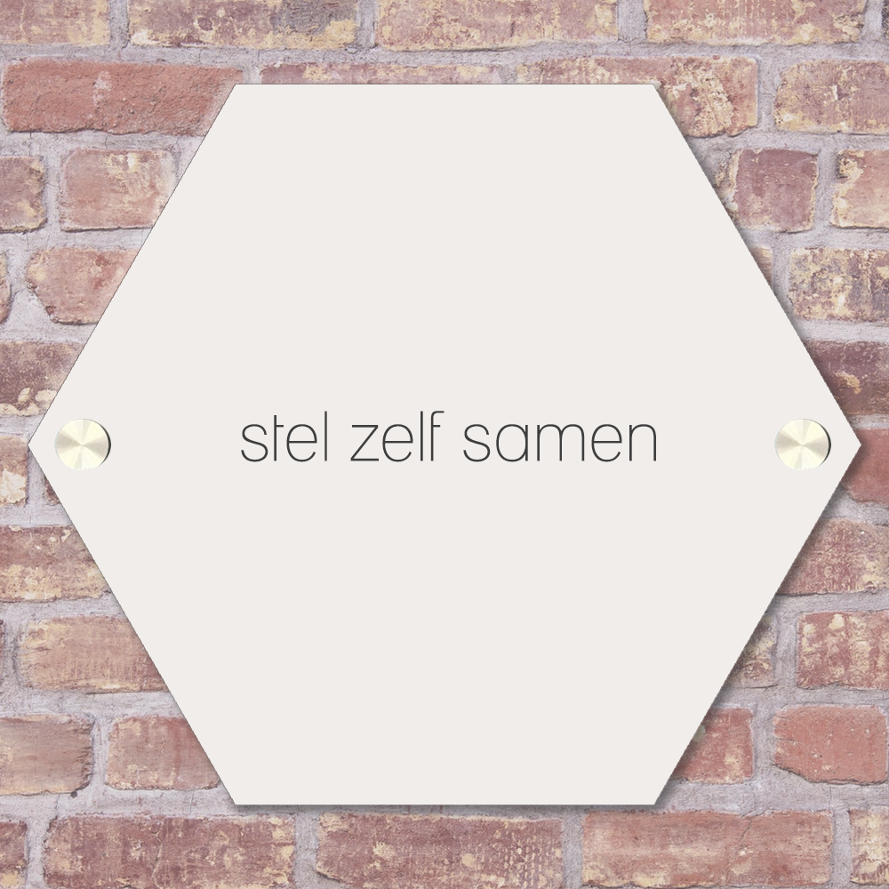 Label2X Naambordjes hexagon Naambordje voordeur hexagon compleet zelf samenstellen woonaccessoires homedecoratie
