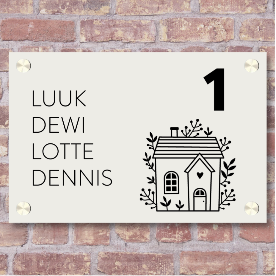 Label2X Naambordje rechthoek Naambordje voordeur huisje rechthoek woonaccessoires homedecoratie