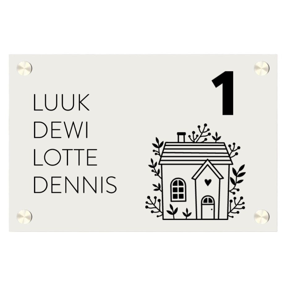 Label2X Naambordje rechthoek Naambordje voordeur huisje rechthoek woonaccessoires homedecoratie