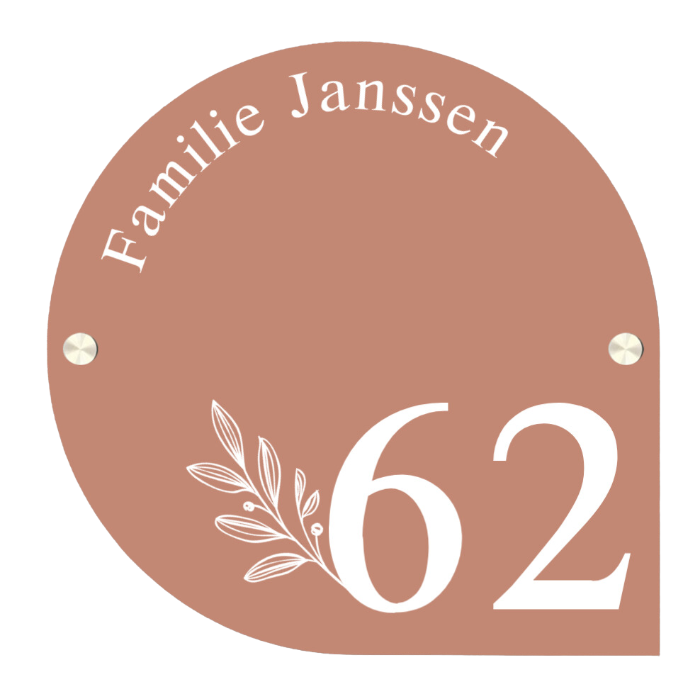 Label2X Naambordje organisch Naambordje voordeur nordic bloem woonaccessoires homedecoratie