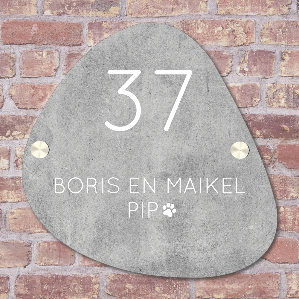 Label2X Naambordje organisch Naambordje voordeur organisch beton woonaccessoires homedecoratie