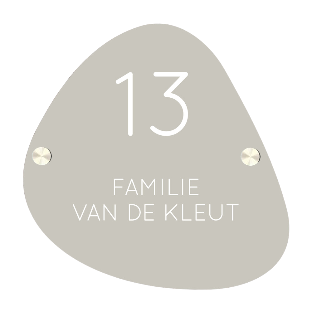 Label2X Naambordje organisch Naambordje voordeur organisch groen grijs woonaccessoires homedecoratie