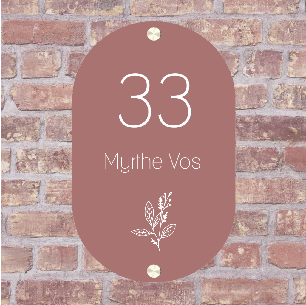 Label2X Naambordje arch Naambordje voordeur ovaal compleet zelf samenstellen woonaccessoires homedecoratie