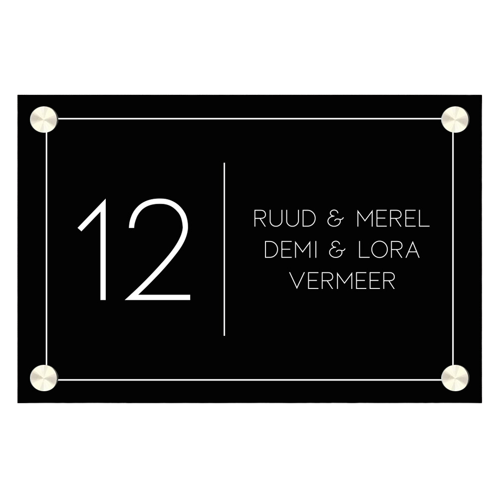 Label2X Naambordje rechthoek Naambordje voordeur rechthoek frame woonaccessoires homedecoratie