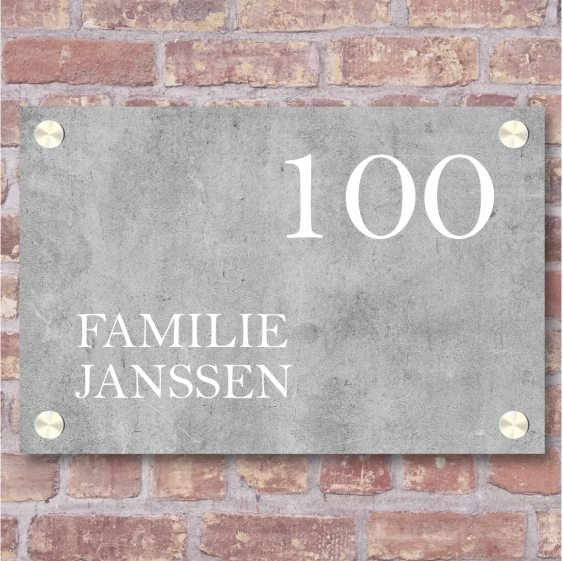 Label2X Naambordje rechthoek Naambordje voordeur rechthoek old betonlook woonaccessoires homedecoratie