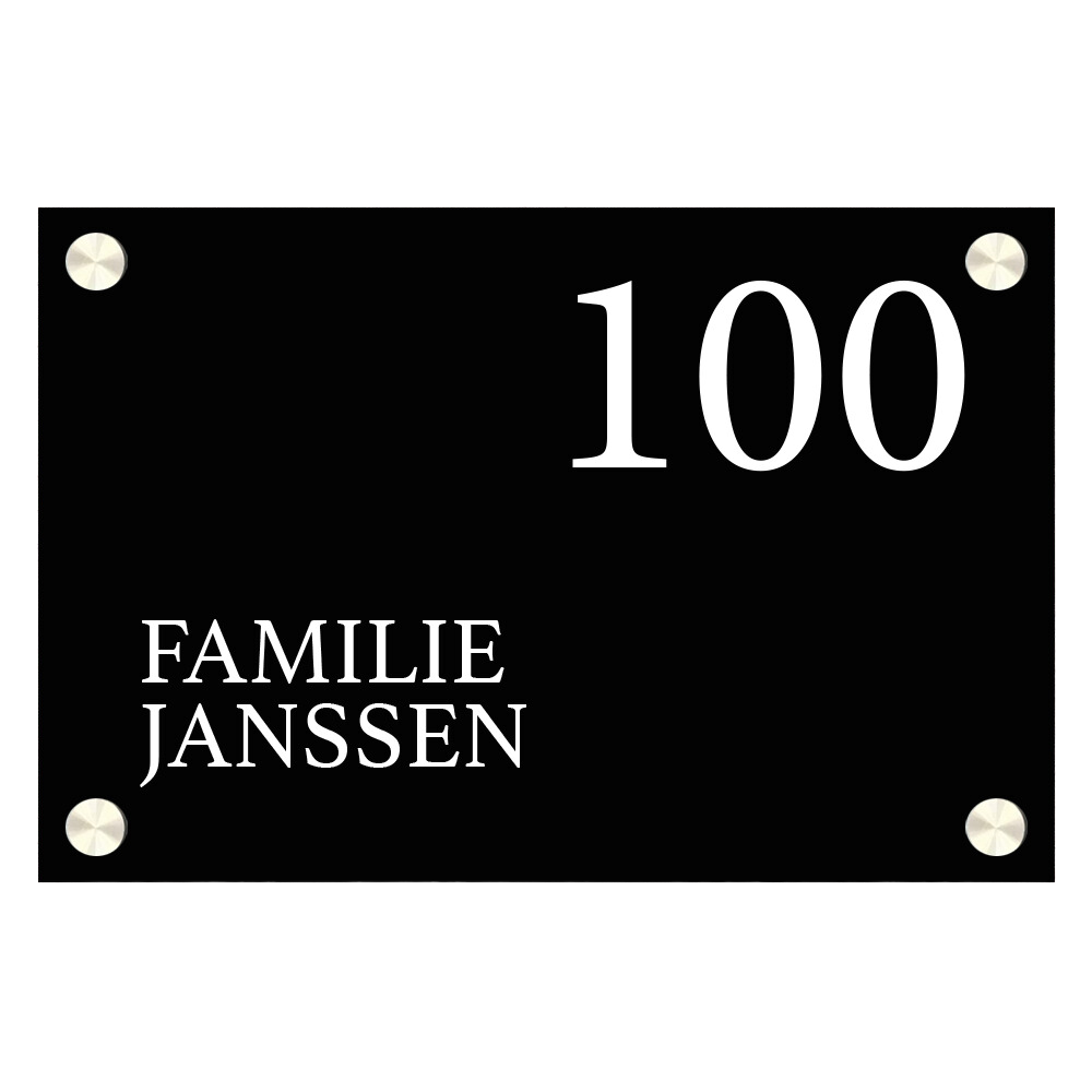 Label2X Naambordje rechthoek Naambordje voordeur rechthoek old zwart woonaccessoires homedecoratie