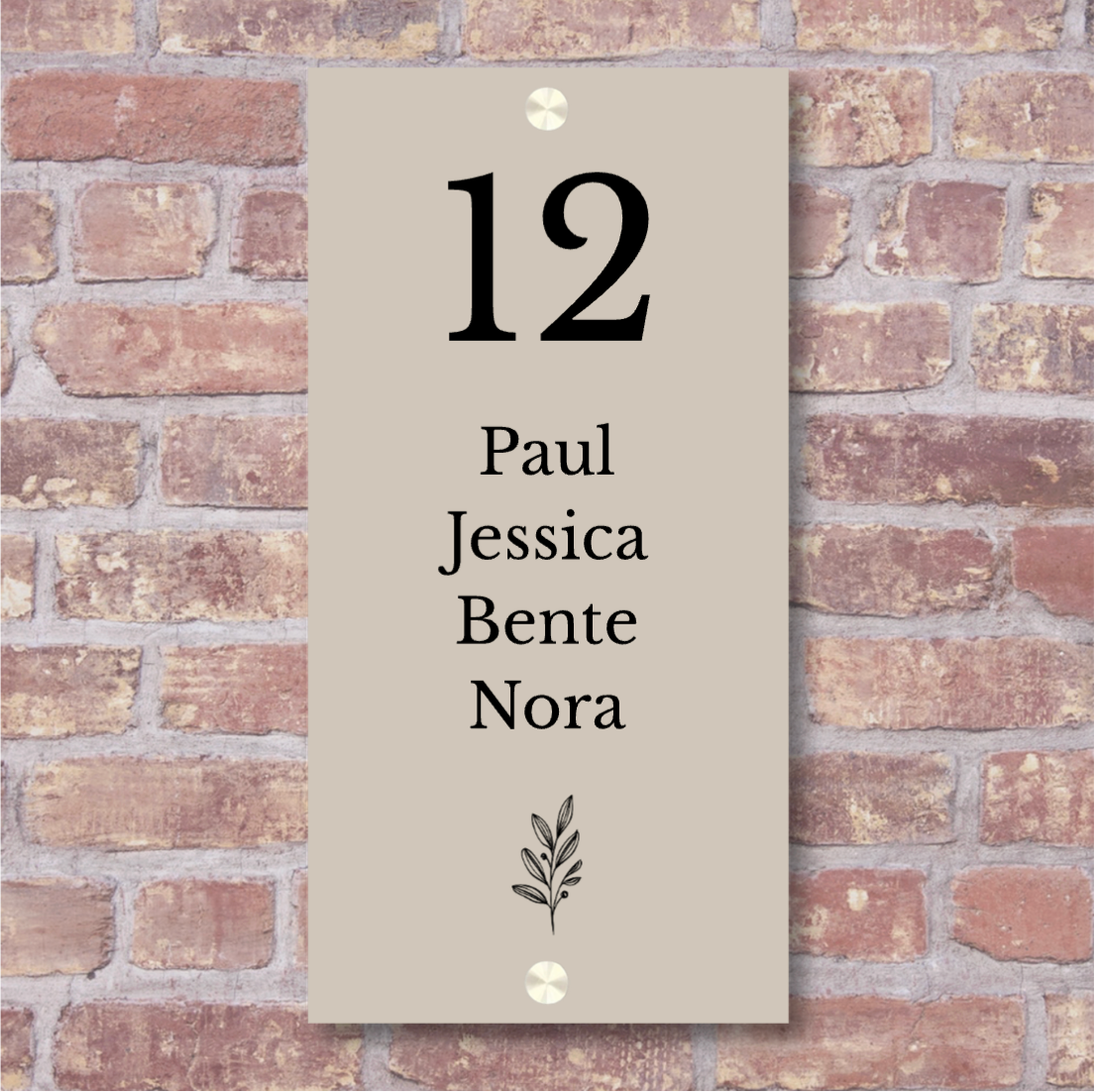 Label2X Naambordje rechthoek Naambordje voordeur rechthoek staand beige woonaccessoires homedecoratie