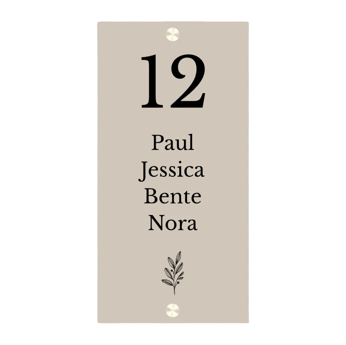 Label2X Naambordje rechthoek Naambordje voordeur rechthoek staand beige woonaccessoires homedecoratie