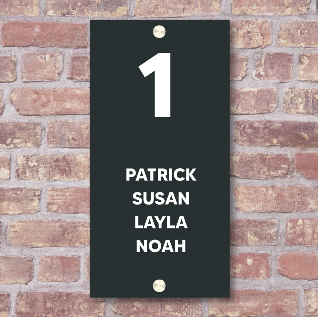 Label2X Naambordje rechthoek Naambordje voordeur rechthoek staand namen woonaccessoires homedecoratie