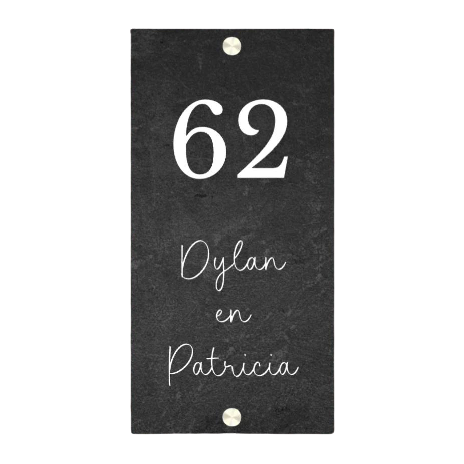 Label2X Naambordje rechthoek Naambordje voordeur rechthoek staand namen woonaccessoires homedecoratie