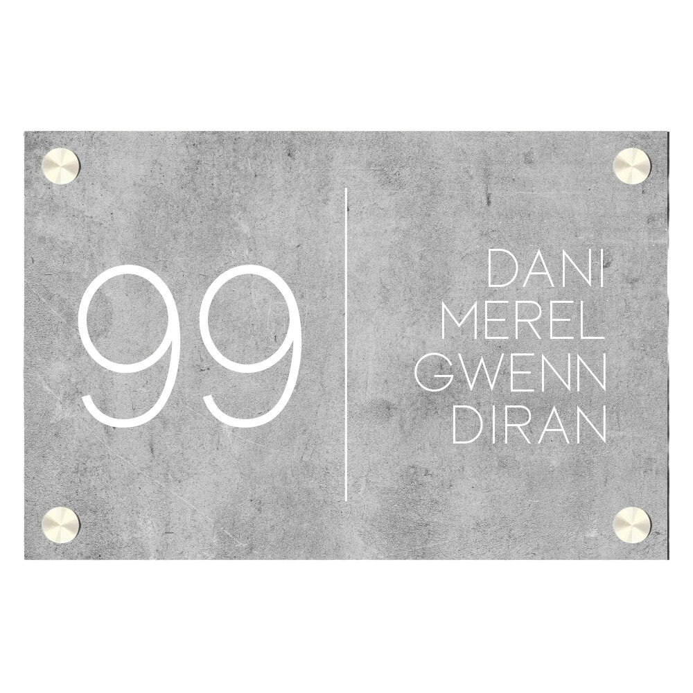 Naambord voordeur betonlook